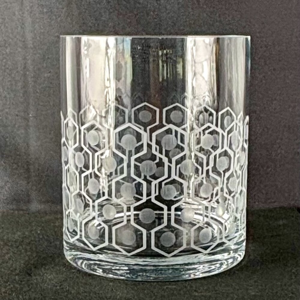 SALE! Kim Seybert Luxury Crystal Ice Bucket Hexagon Pattern Art Deco